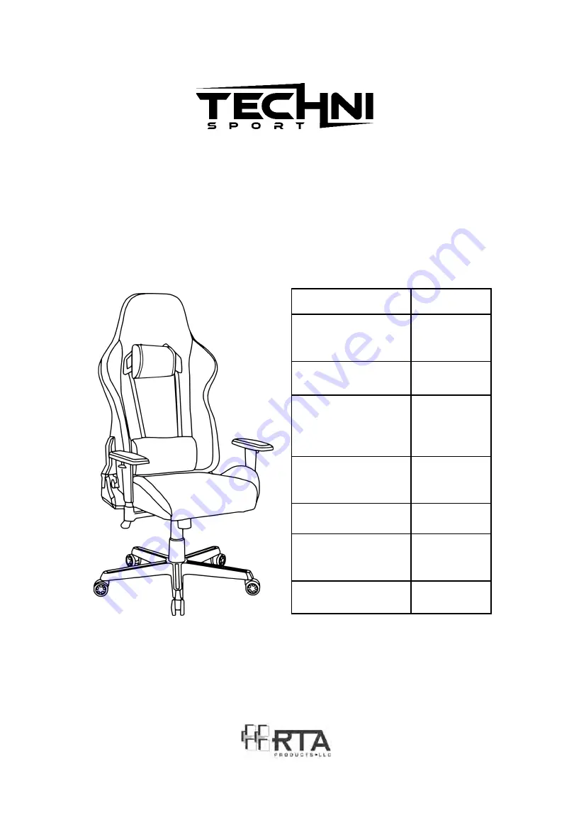 Techni Sport Echo Series Assembly Instructions Manual Download Page 1