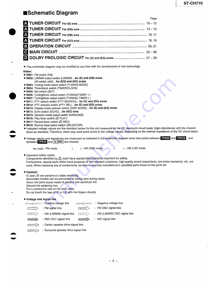 Technics RS-CH770 Service Manual Download Page 9