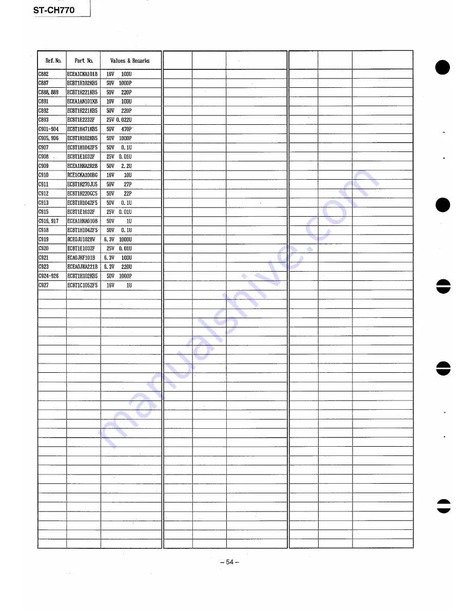 Technics RS-CH770 Service Manual Download Page 54