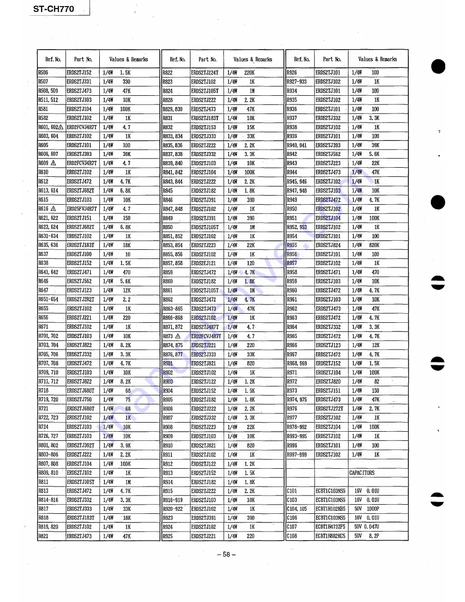 Technics RS-CH770 Service Manual Download Page 58