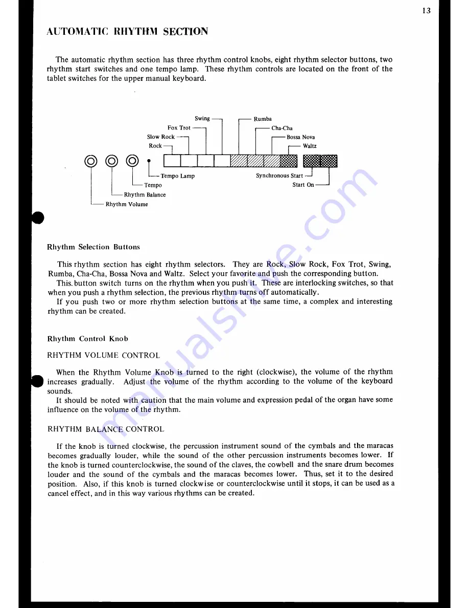 Technics SX-4000R Operating Instructions Manual Download Page 13