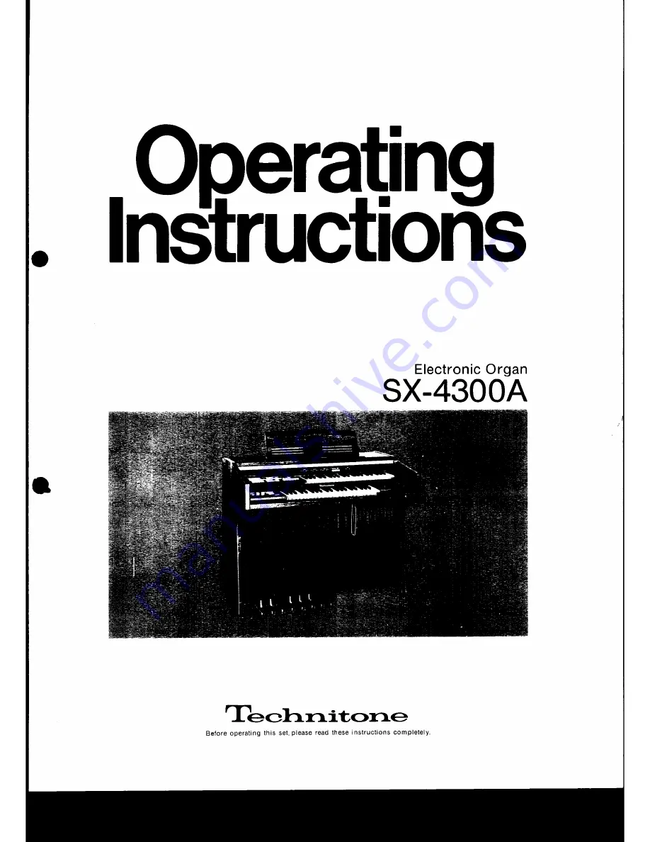 Technics SX-4300A Operating Instructions Manual Download Page 1