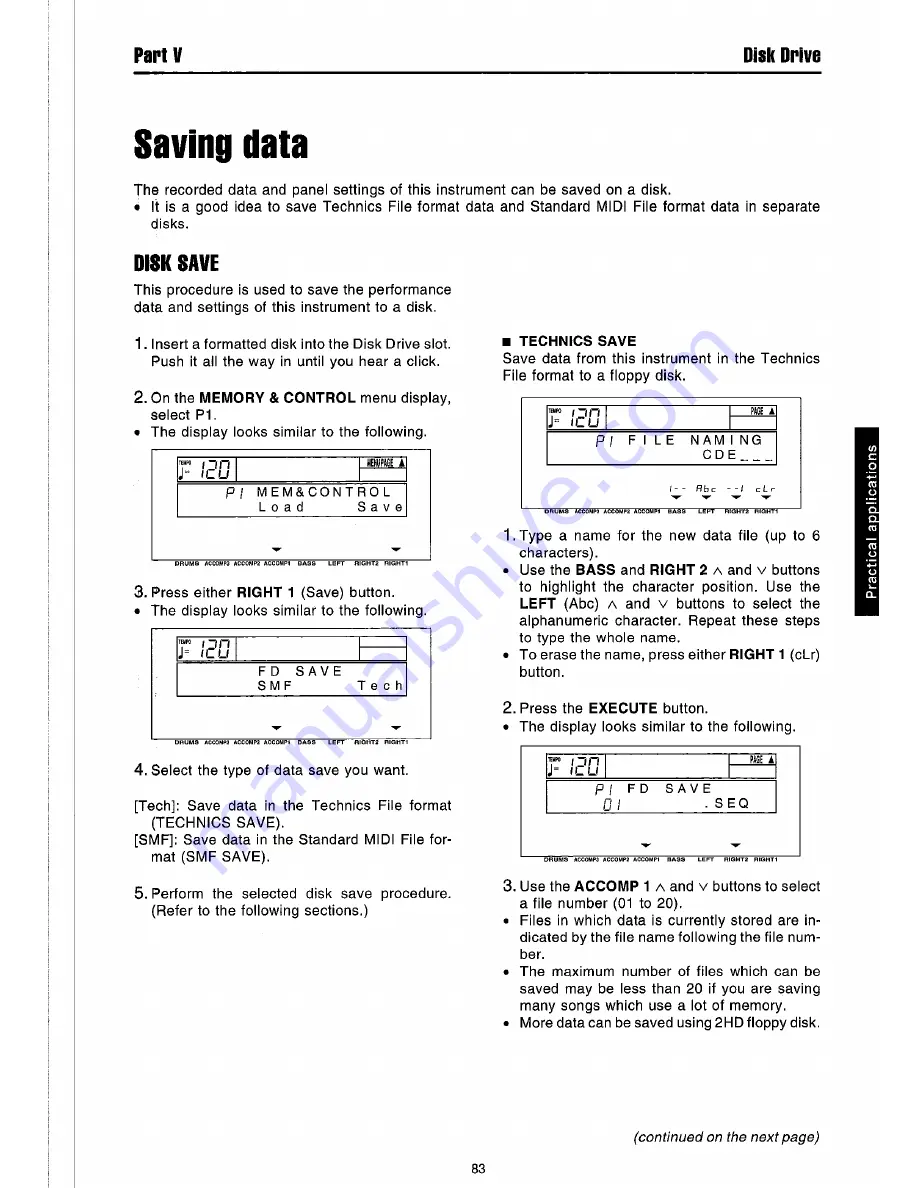 Technics sx-PR51 Owner'S Manual Download Page 85