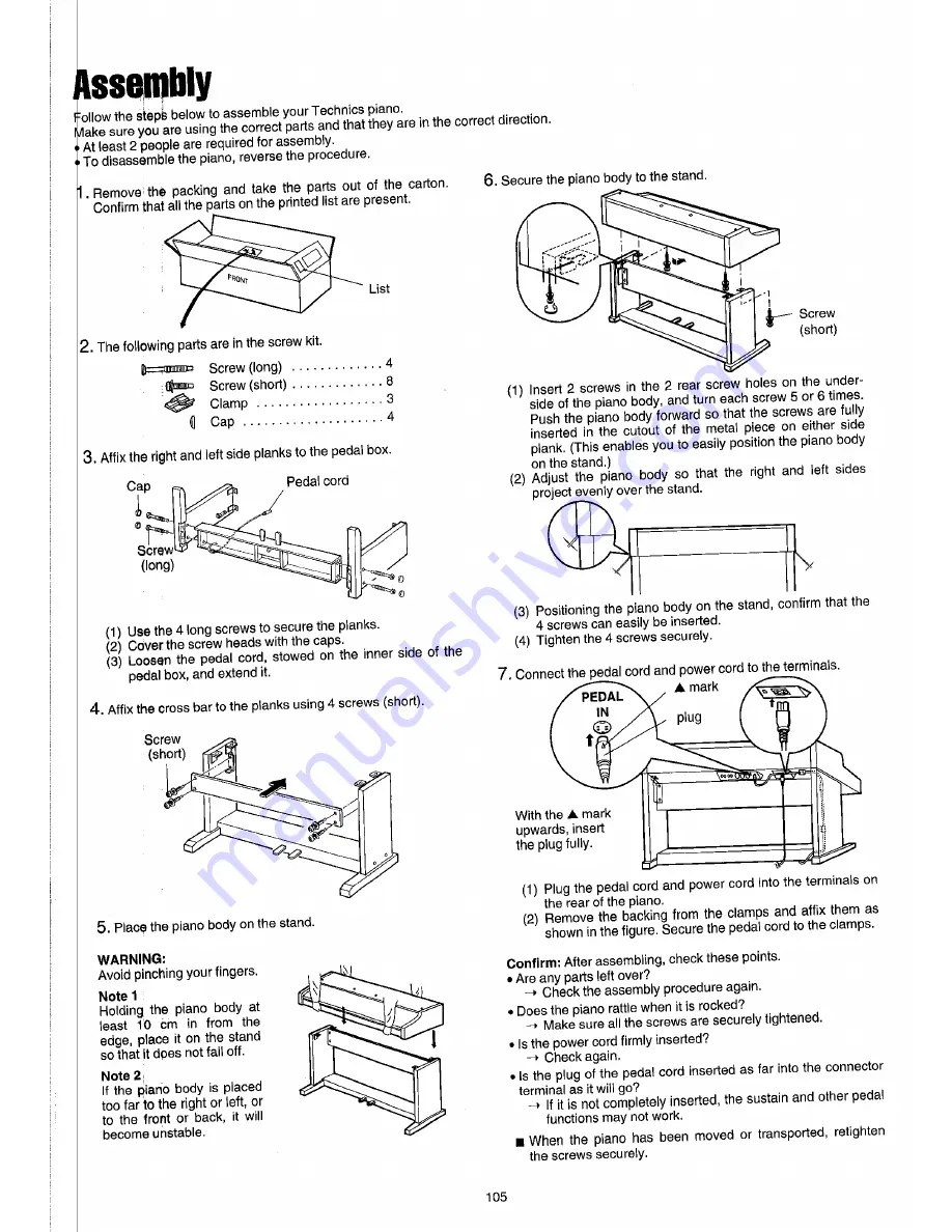 Technics sx-PR51 Owner'S Manual Download Page 107