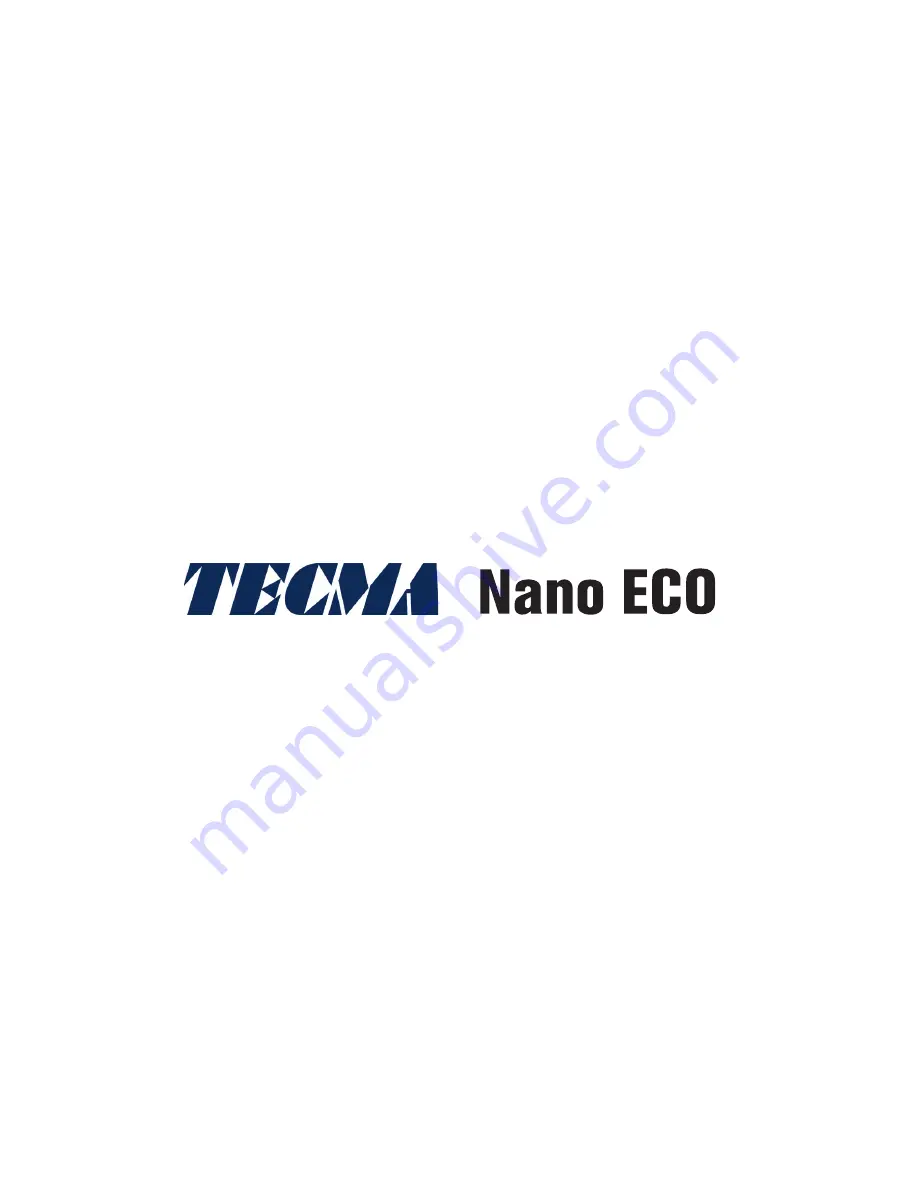 Tecma Nano ECO Owners And Installation Manual Download Page 1