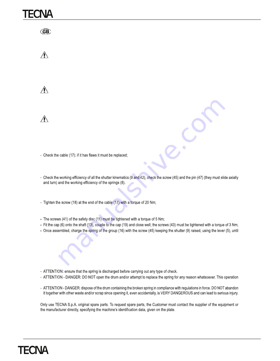 TECNA 9411 Manual Download Page 7