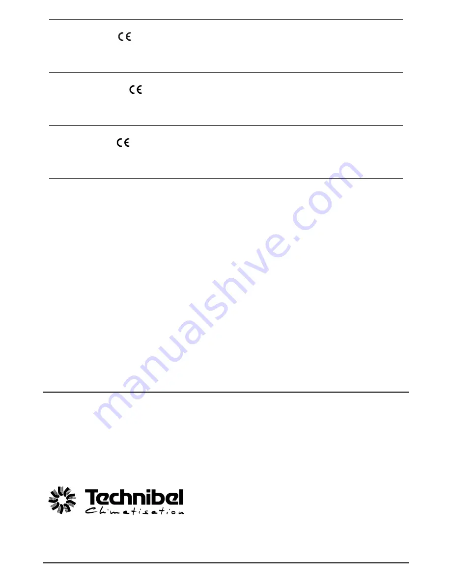 Tecnibel CA250R5TA Series Installation Manual Download Page 44