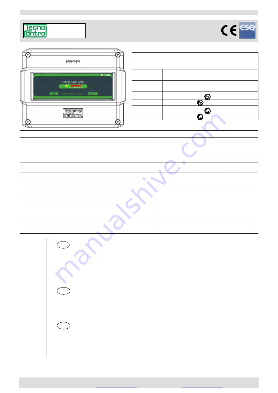 Tecno Control SE128K User Manual Download Page 1