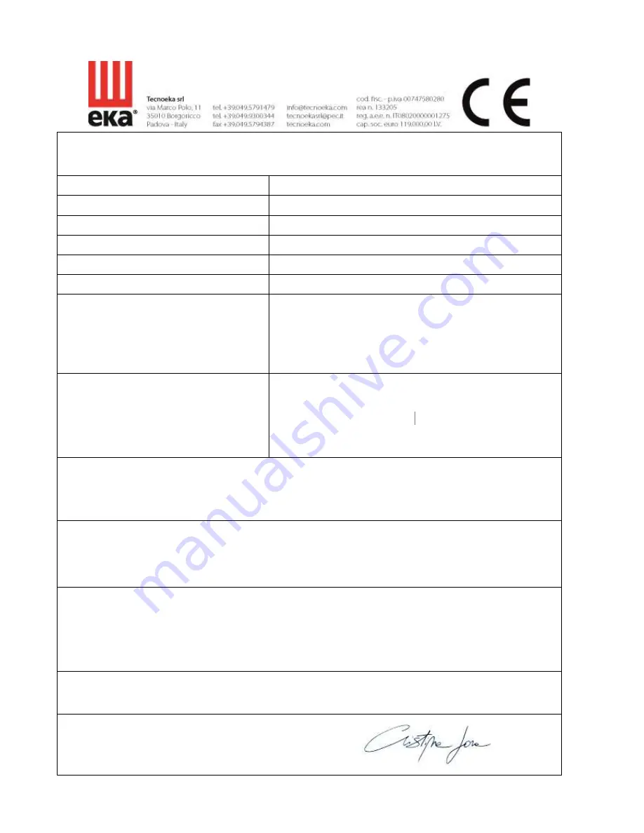 TECNOEKA EKF 411 DUD/0/037 Use And Instruction Manual Download Page 2