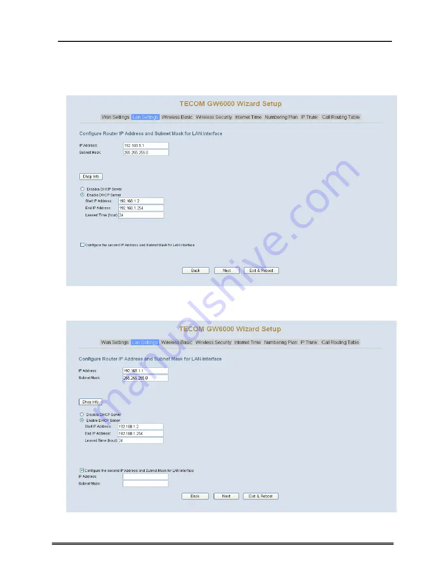 TECOM GW6000 Administrator'S Manual Download Page 22