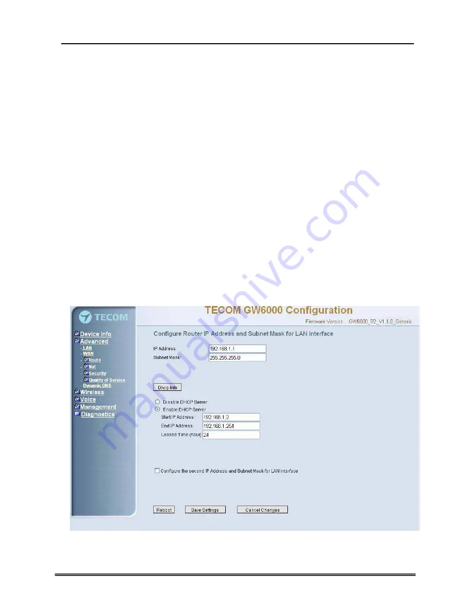 TECOM GW6000 Administrator'S Manual Download Page 33