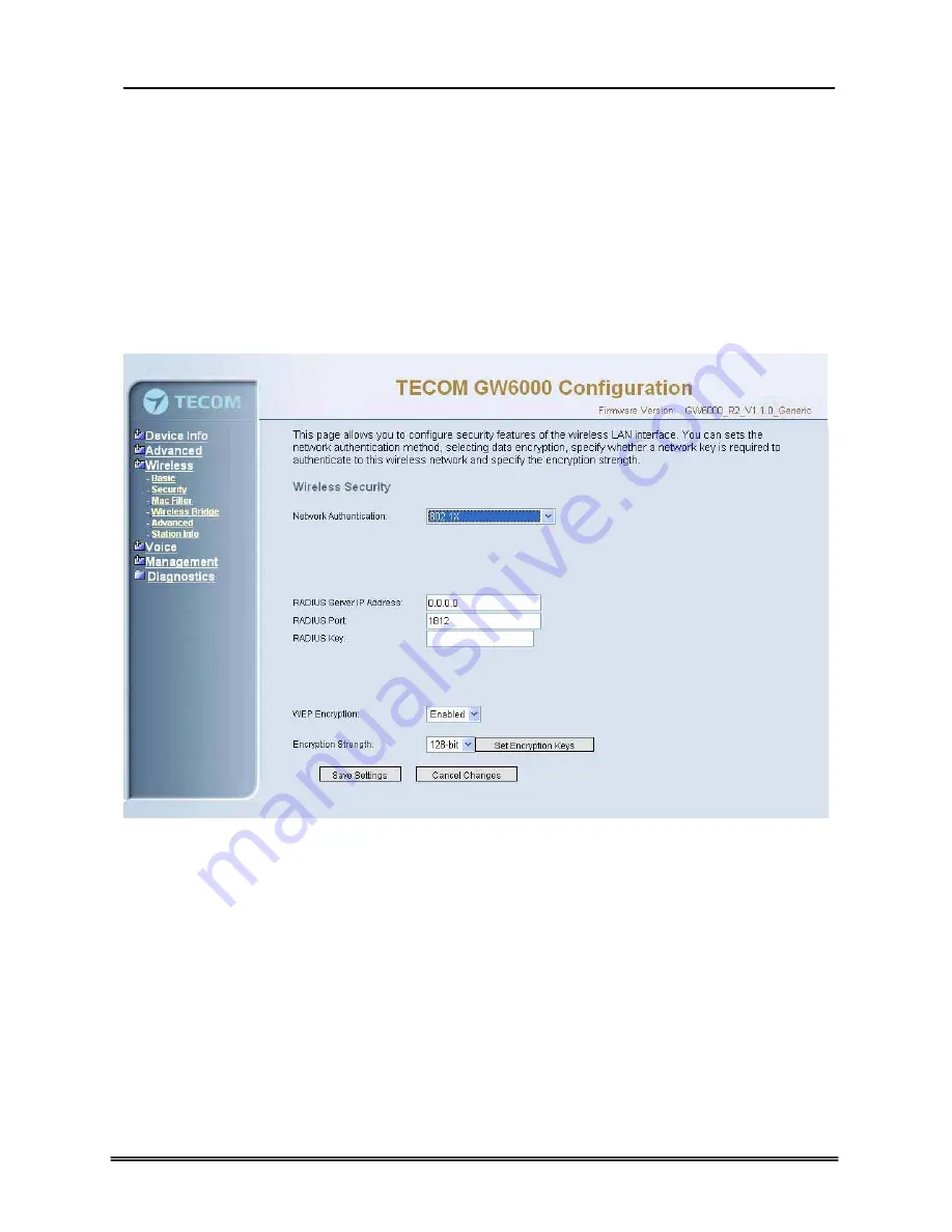 TECOM GW6000 Administrator'S Manual Download Page 49