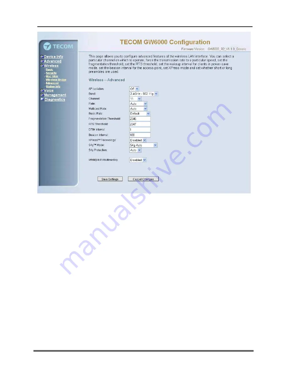 TECOM GW6000 Administrator'S Manual Download Page 53