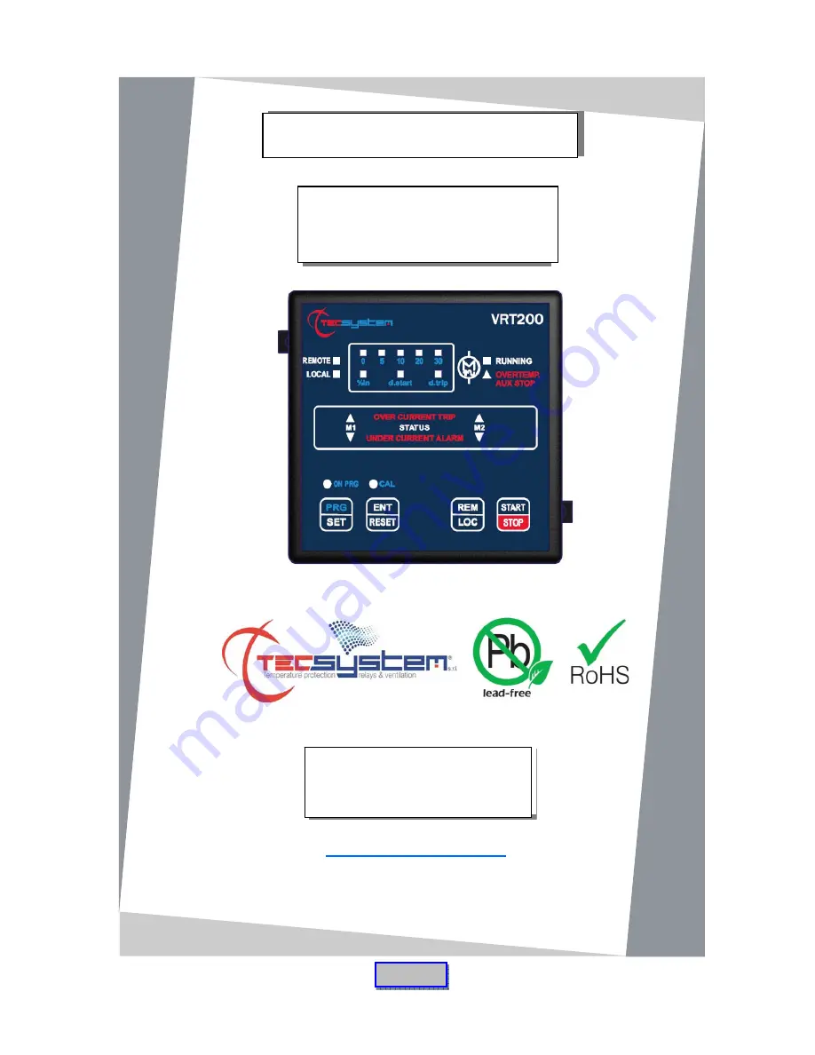 TECSYSTEM VRT200 Instruction Manual Download Page 1