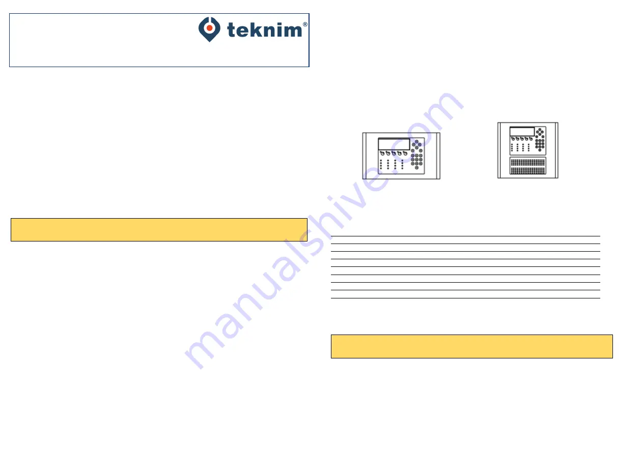 Teknim TFP-1240/R Installation & Operating Manual Download Page 1