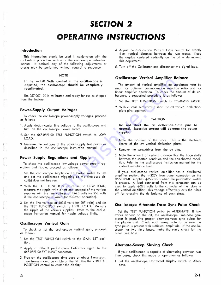 Tektronix 067-0521-00 Instruction Manual Download Page 7