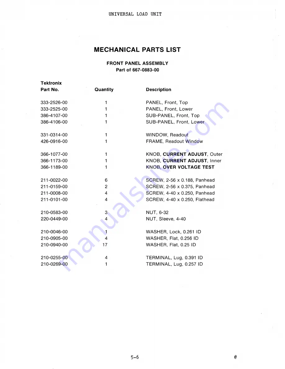 Tektronix 067-0883-99 Instruction Manual Download Page 44