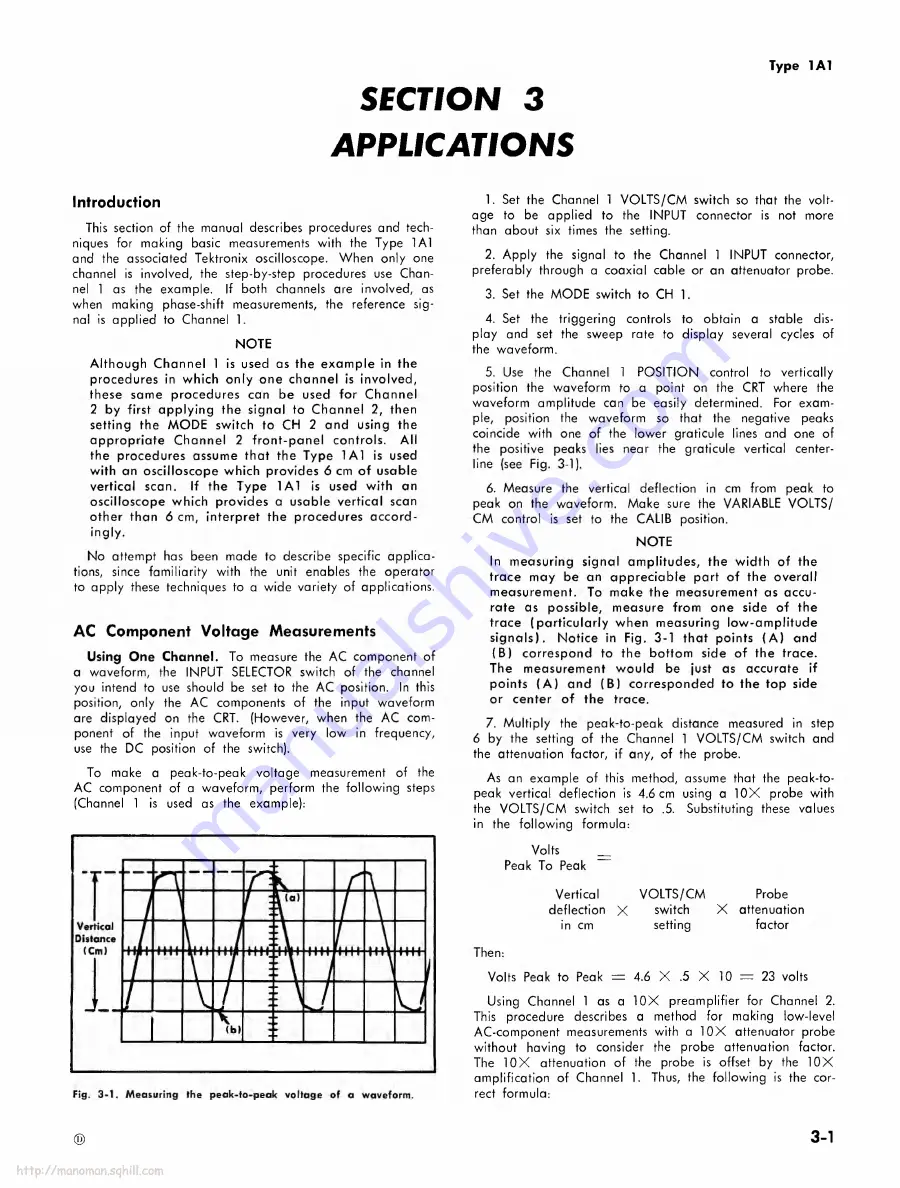 Tektronix 1A1 Instruction Manual Download Page 21