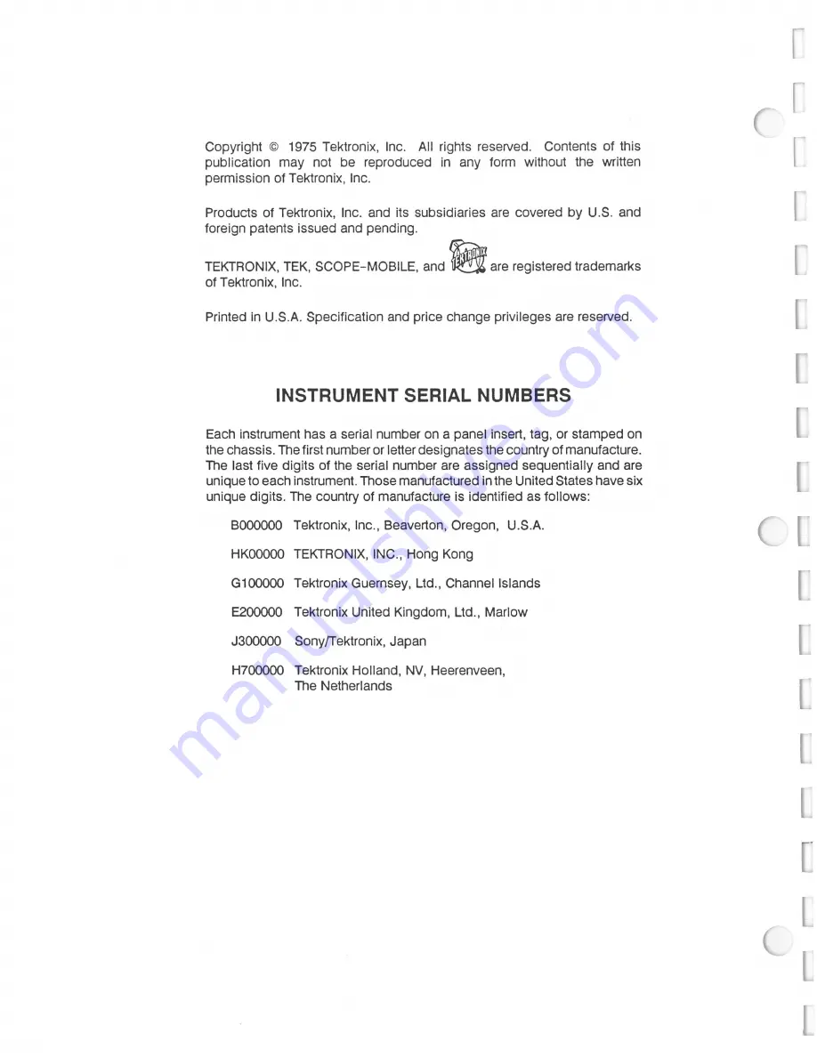 Tektronix 213 DMM Instruction Manual Download Page 2