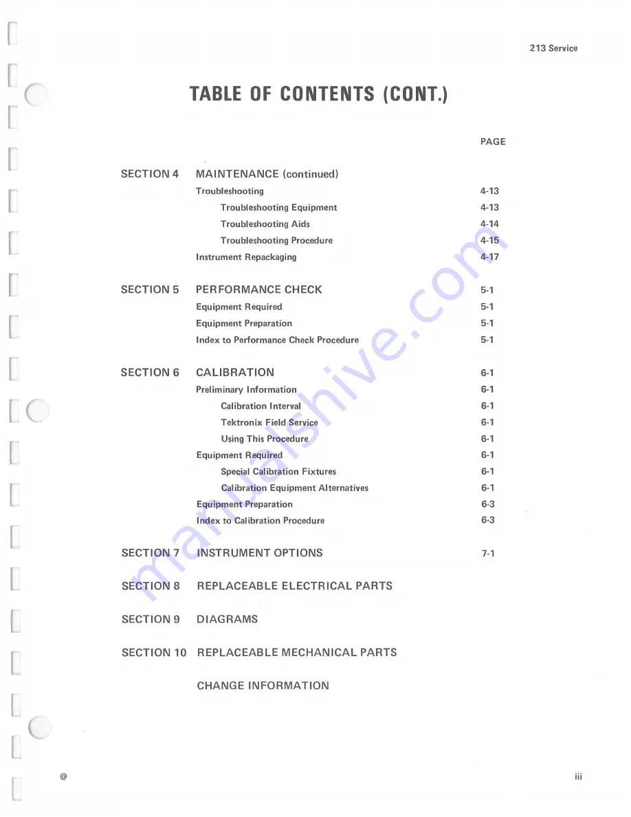 Tektronix 213 DMM Instruction Manual Download Page 5