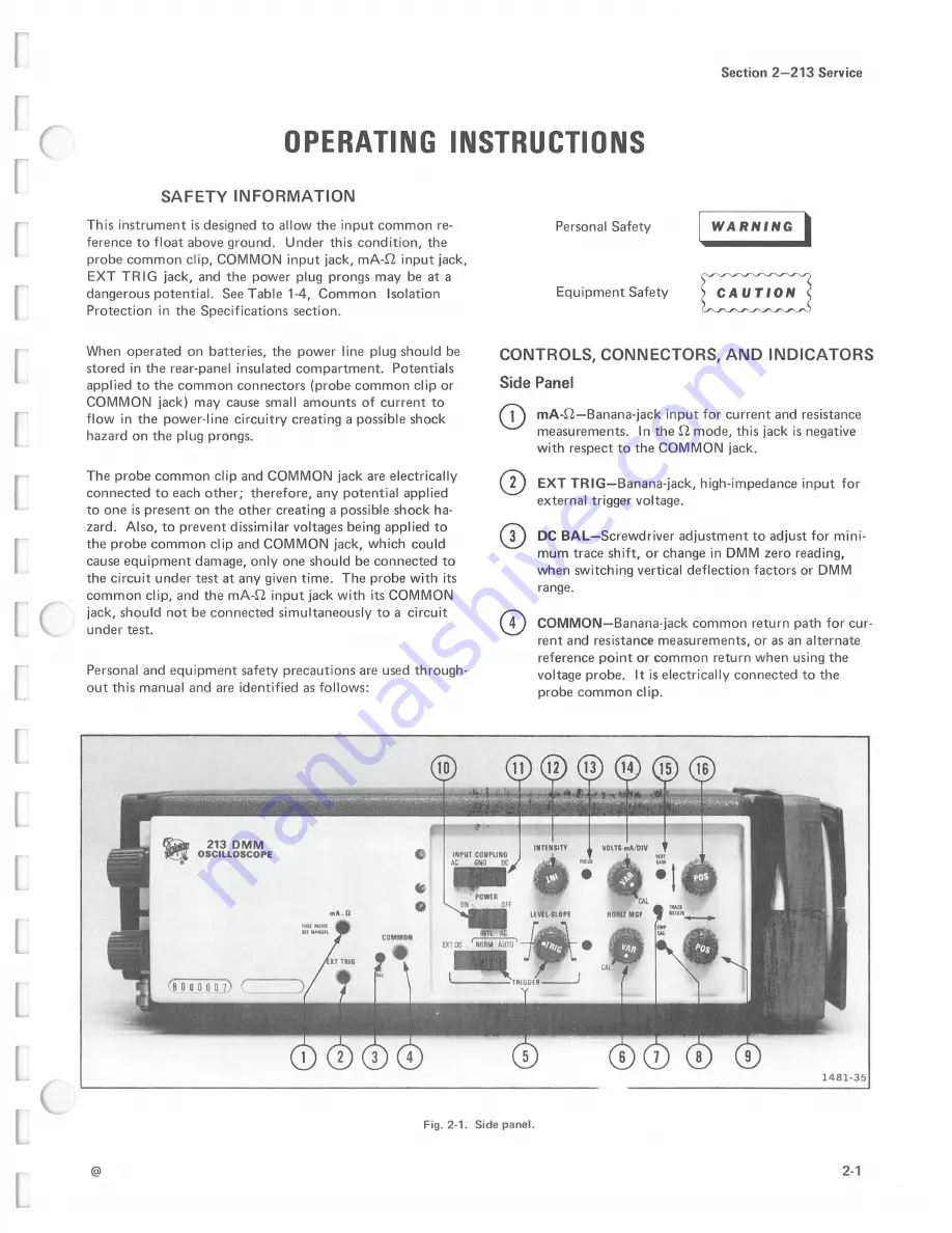 Tektronix 213 DMM Instruction Manual Download Page 19