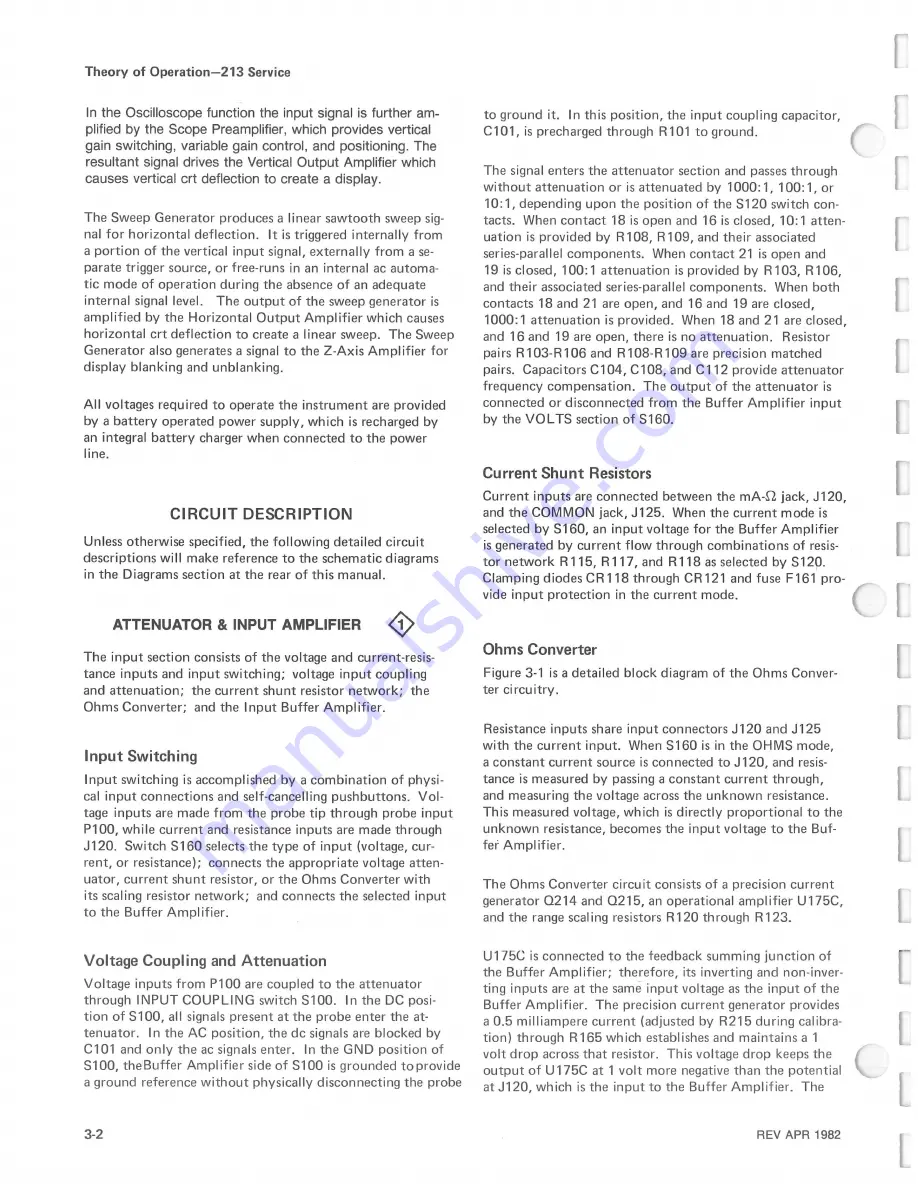 Tektronix 213 DMM Instruction Manual Download Page 26