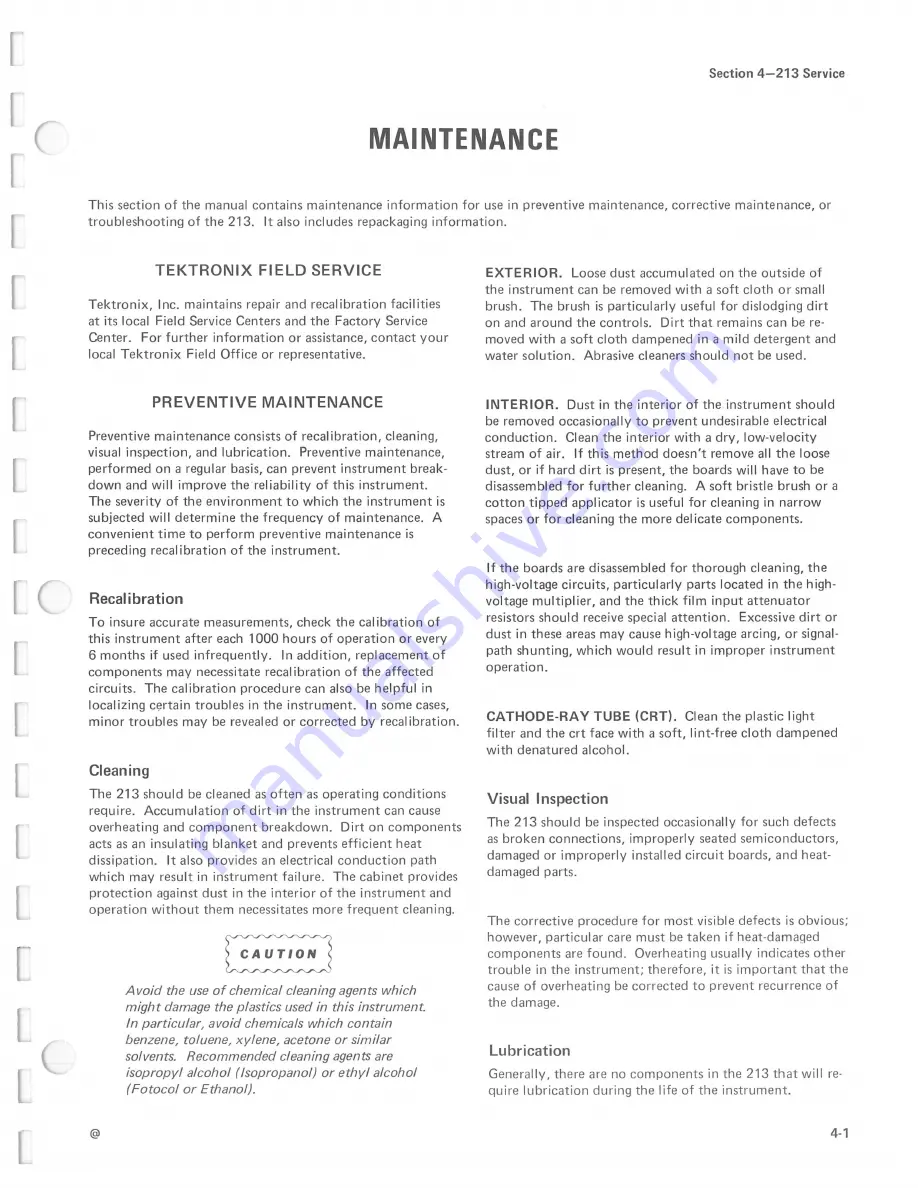 Tektronix 213 DMM Instruction Manual Download Page 39