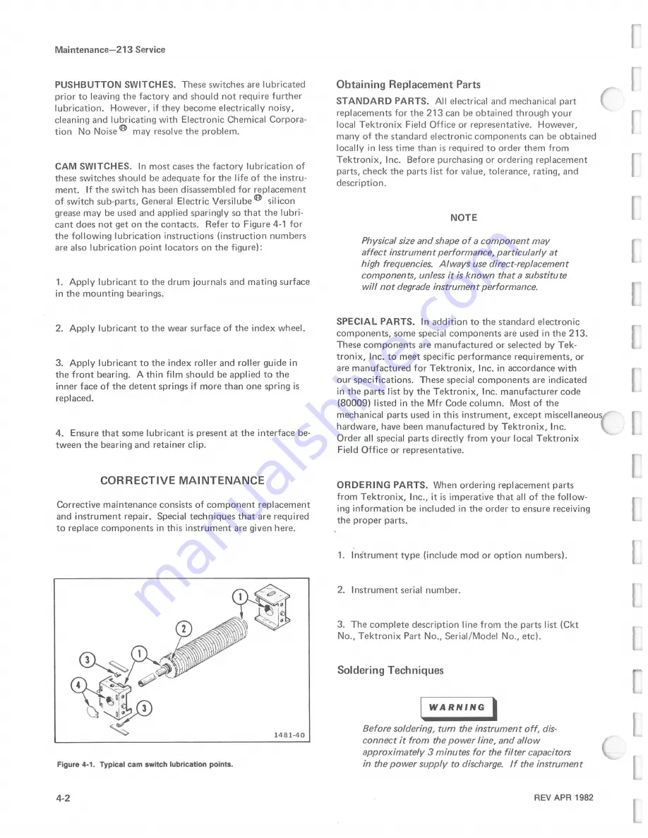 Tektronix 213 DMM Скачать руководство пользователя страница 40