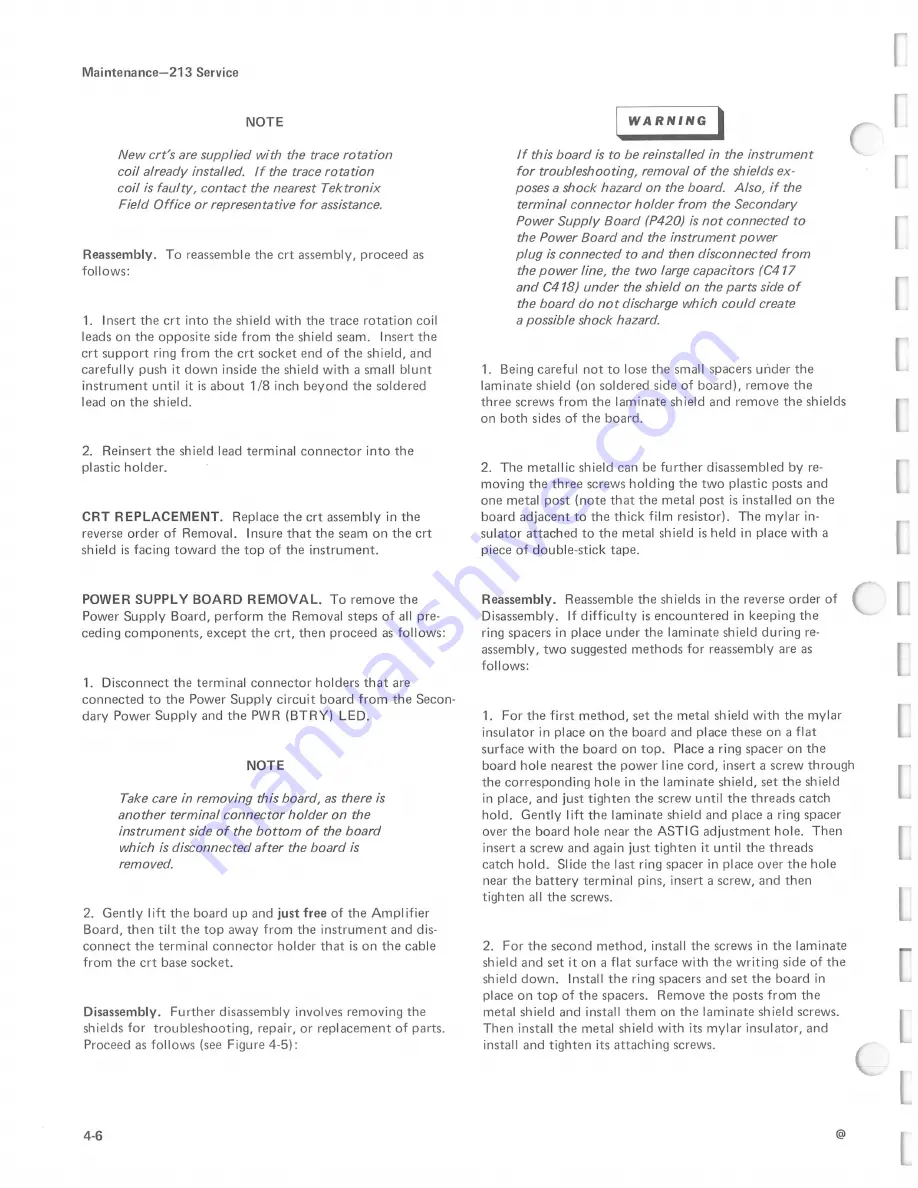 Tektronix 213 DMM Instruction Manual Download Page 44