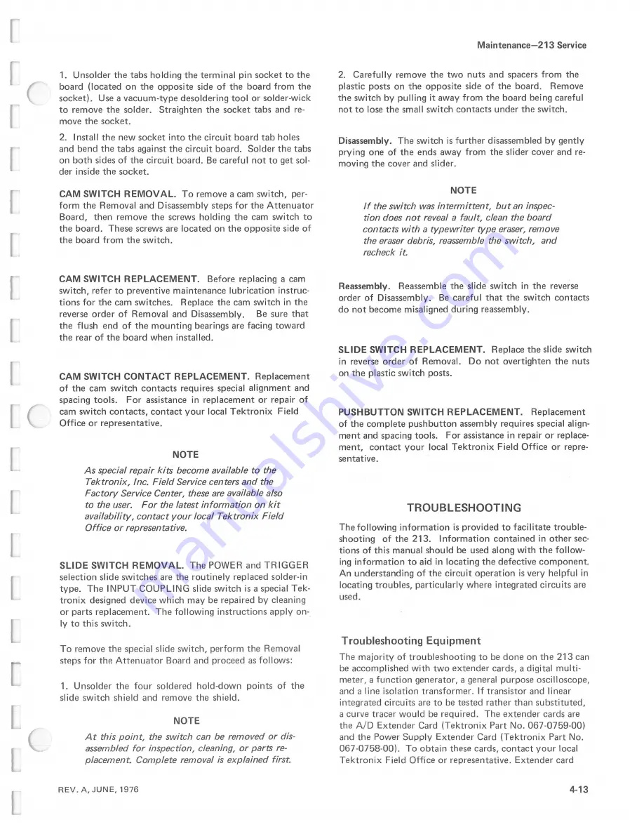 Tektronix 213 DMM Instruction Manual Download Page 51