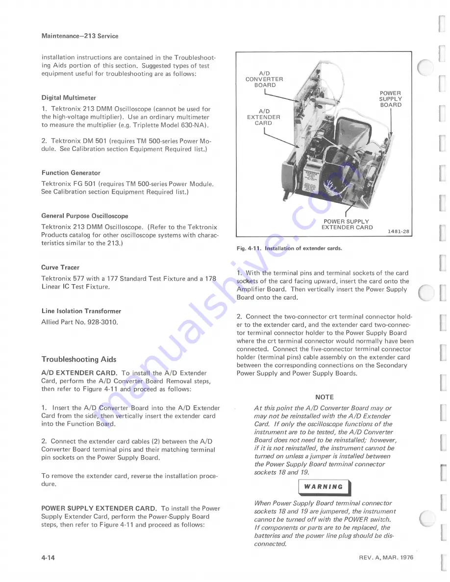 Tektronix 213 DMM Instruction Manual Download Page 52