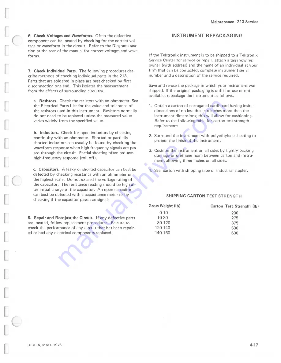 Tektronix 213 DMM Instruction Manual Download Page 55