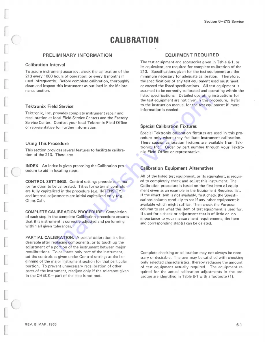 Tektronix 213 DMM Instruction Manual Download Page 67