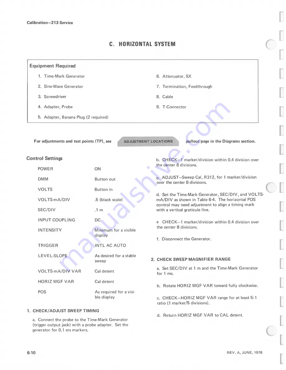 Tektronix 213 DMM Instruction Manual Download Page 76