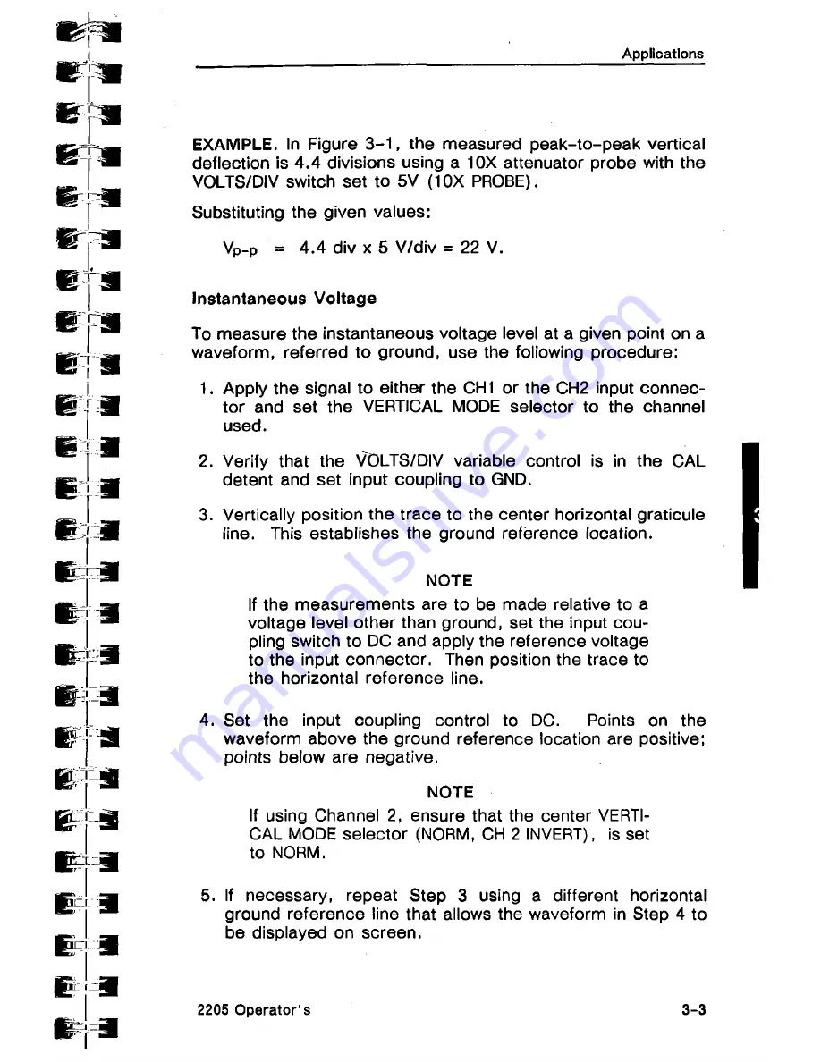 Tektronix 2205 Operator'S Manual Download Page 43