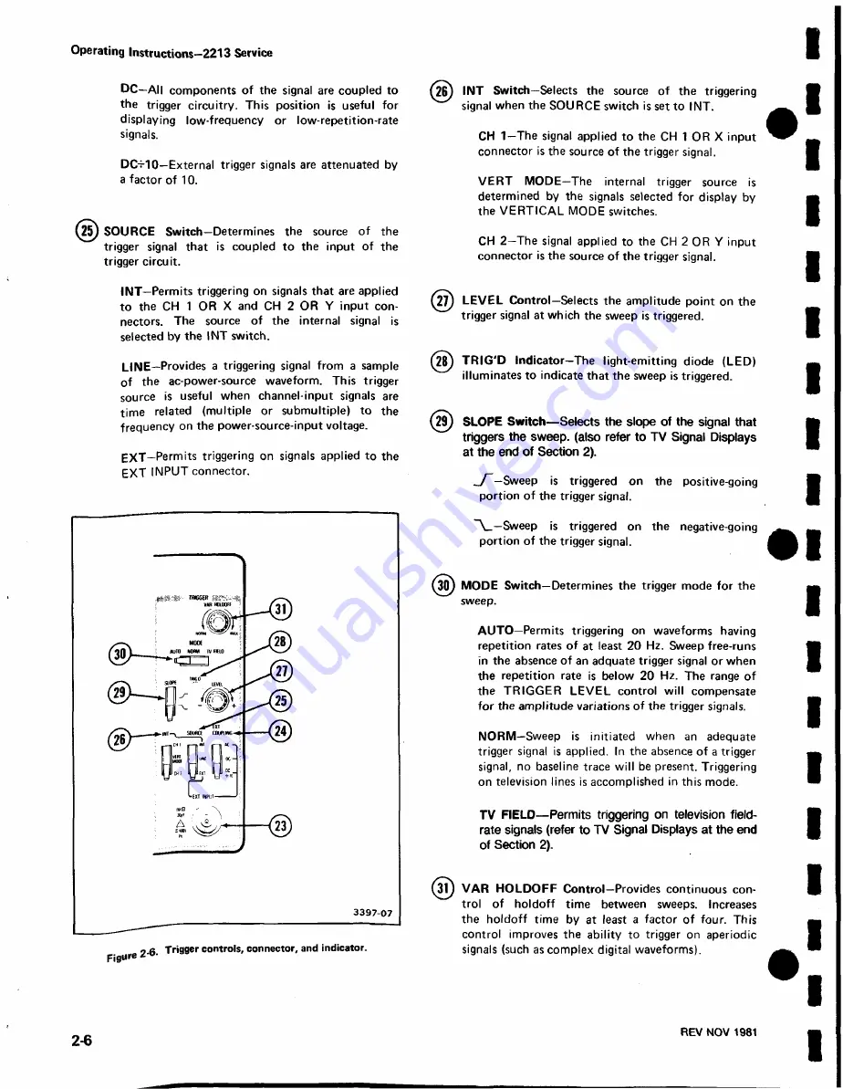 Tektronix 2213 Instruction Manual Download Page 22