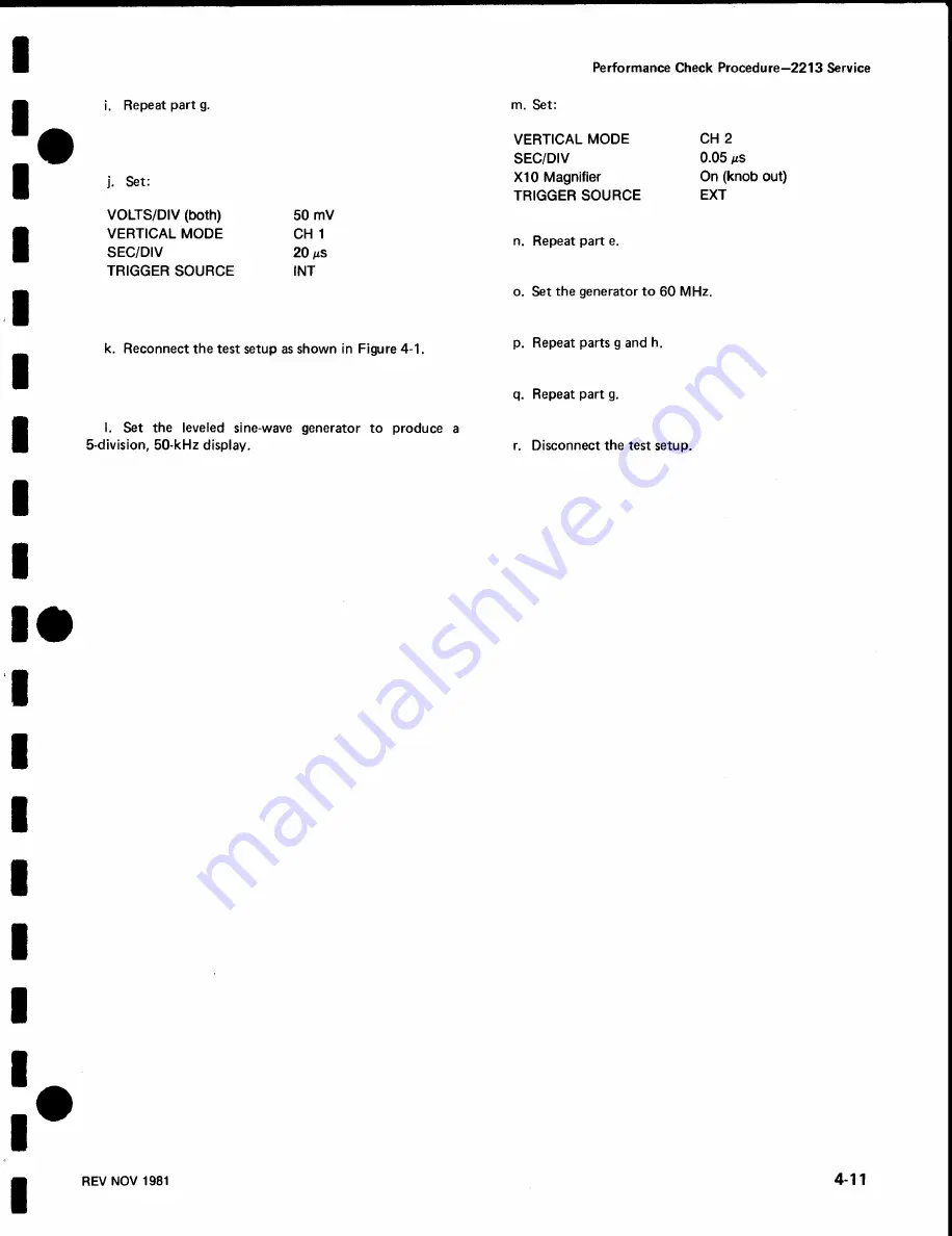 Tektronix 2213 Instruction Manual Download Page 64