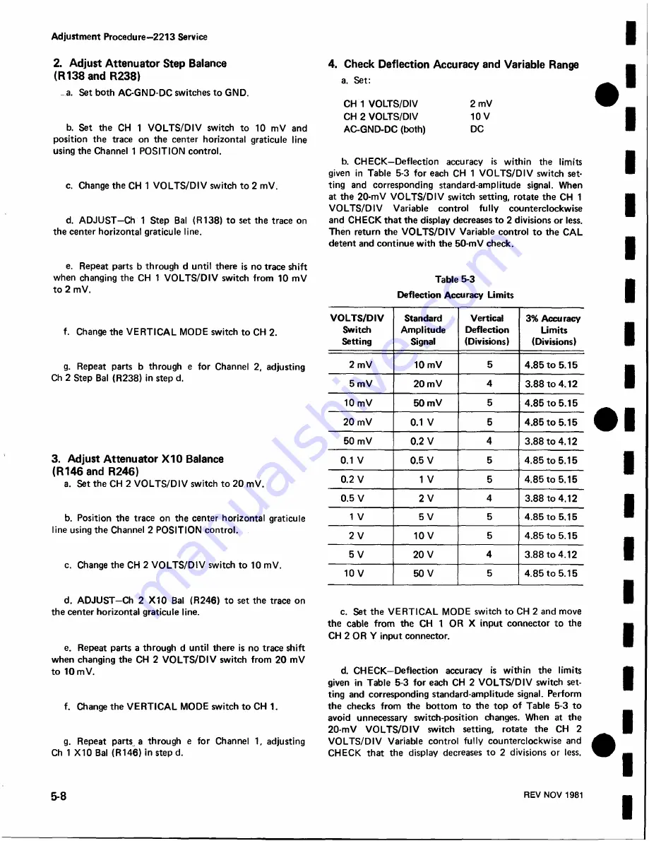 Tektronix 2213 Скачать руководство пользователя страница 73