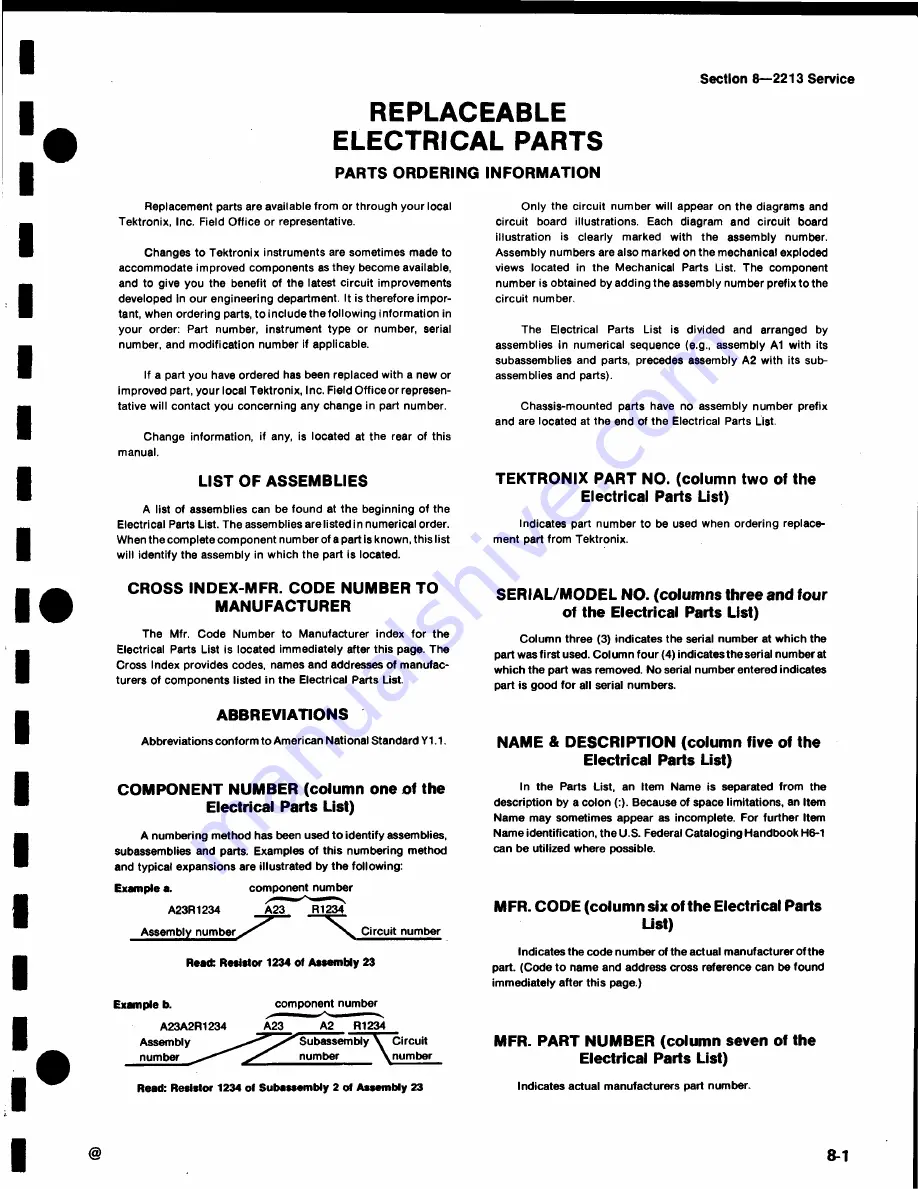 Tektronix 2213 Instruction Manual Download Page 105