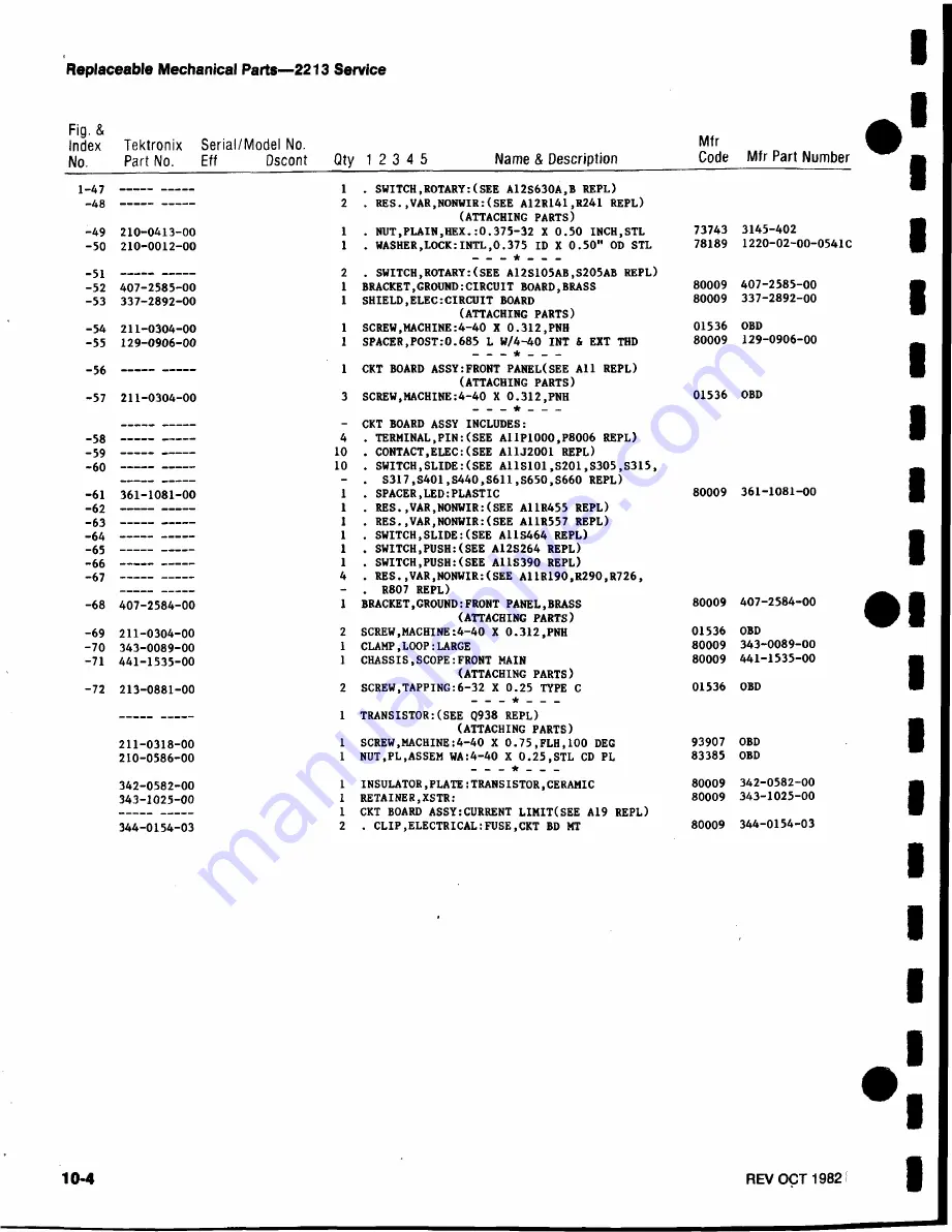 Tektronix 2213 Скачать руководство пользователя страница 215