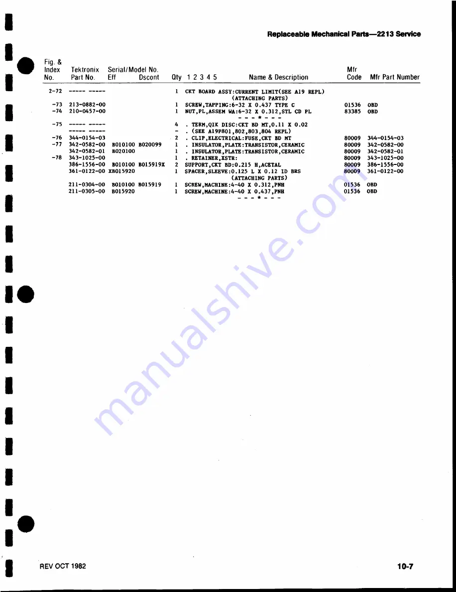 Tektronix 2213 Скачать руководство пользователя страница 222