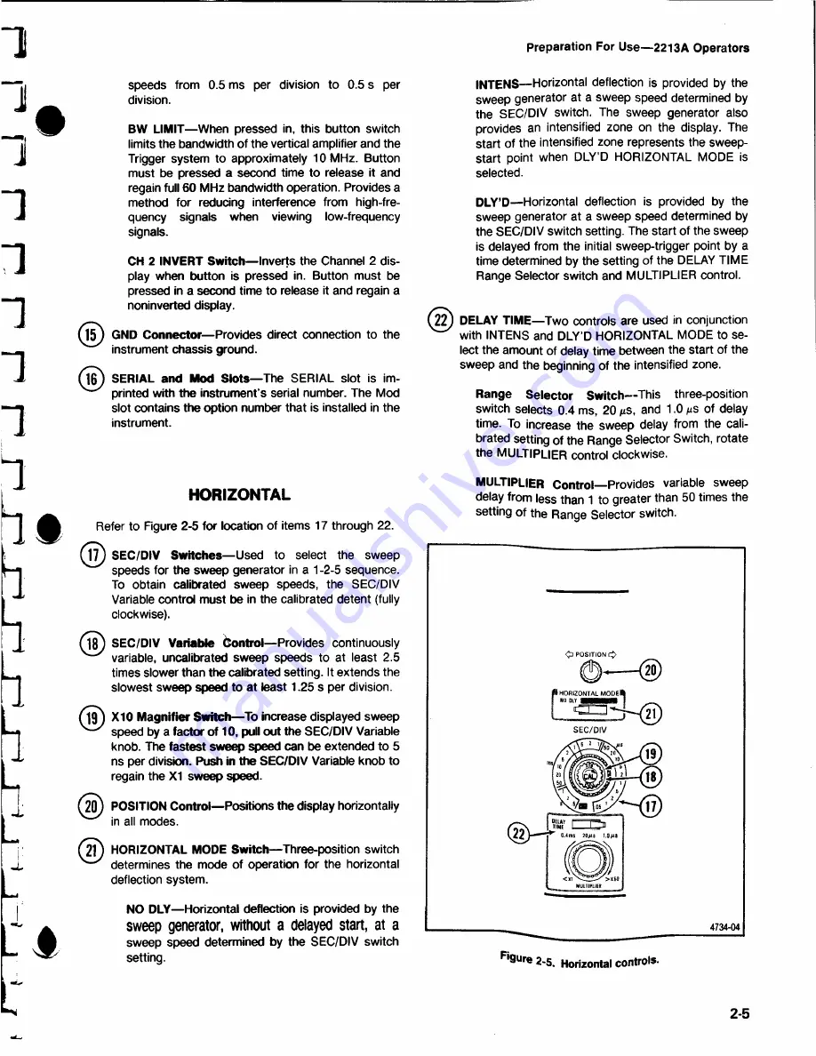 Tektronix 2213A Instruction Manual Download Page 19