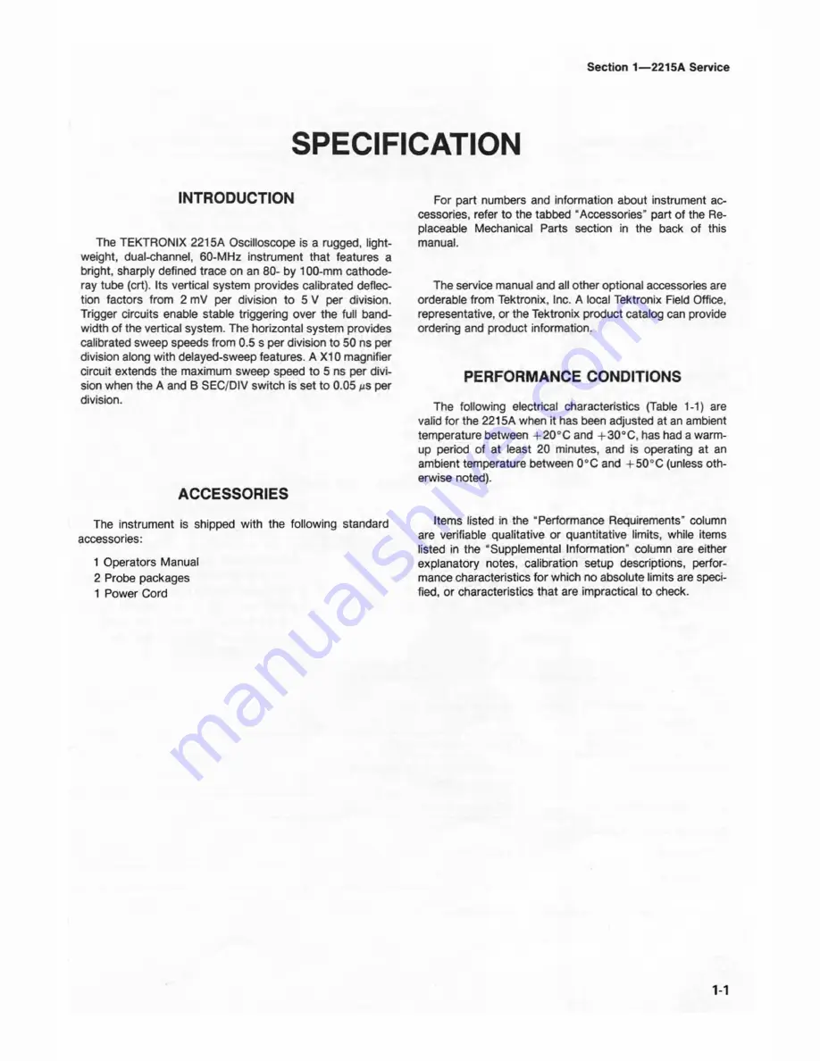 Tektronix 2215A Скачать руководство пользователя страница 10