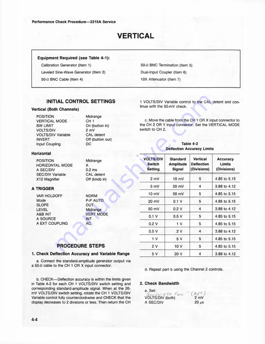 Tektronix 2215A Скачать руководство пользователя страница 49