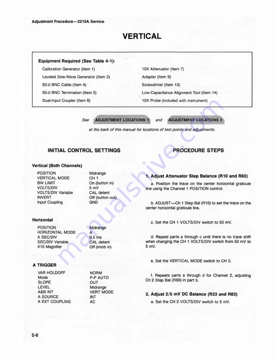 Tektronix 2215A Скачать руководство пользователя страница 65