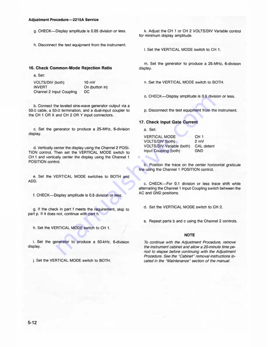 Tektronix 2215A Instruction Manual Download Page 71