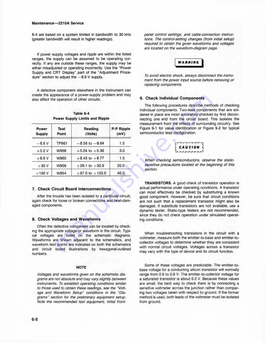 Tektronix 2215A Скачать руководство пользователя страница 90