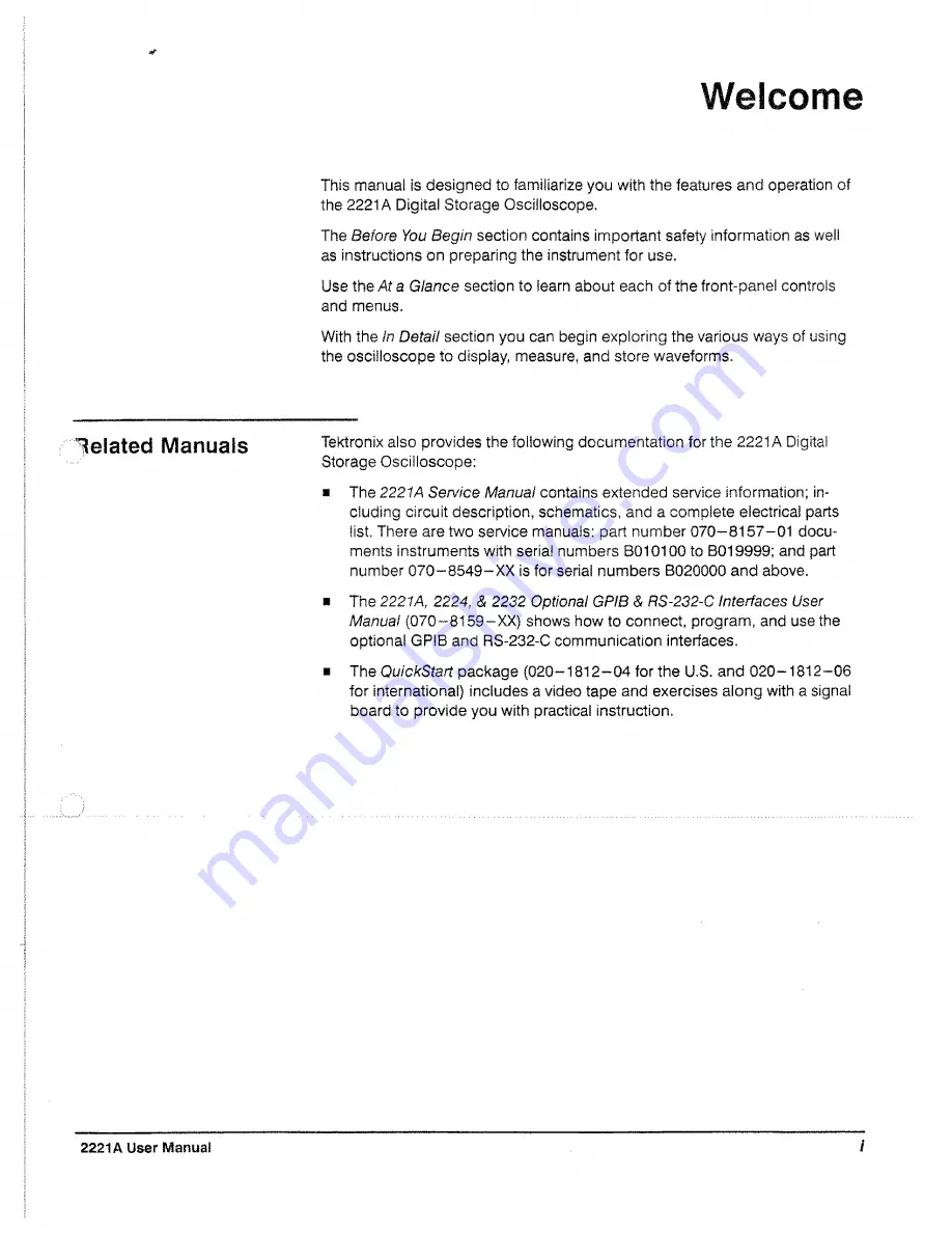 Tektronix 2221A User Manual Download Page 5