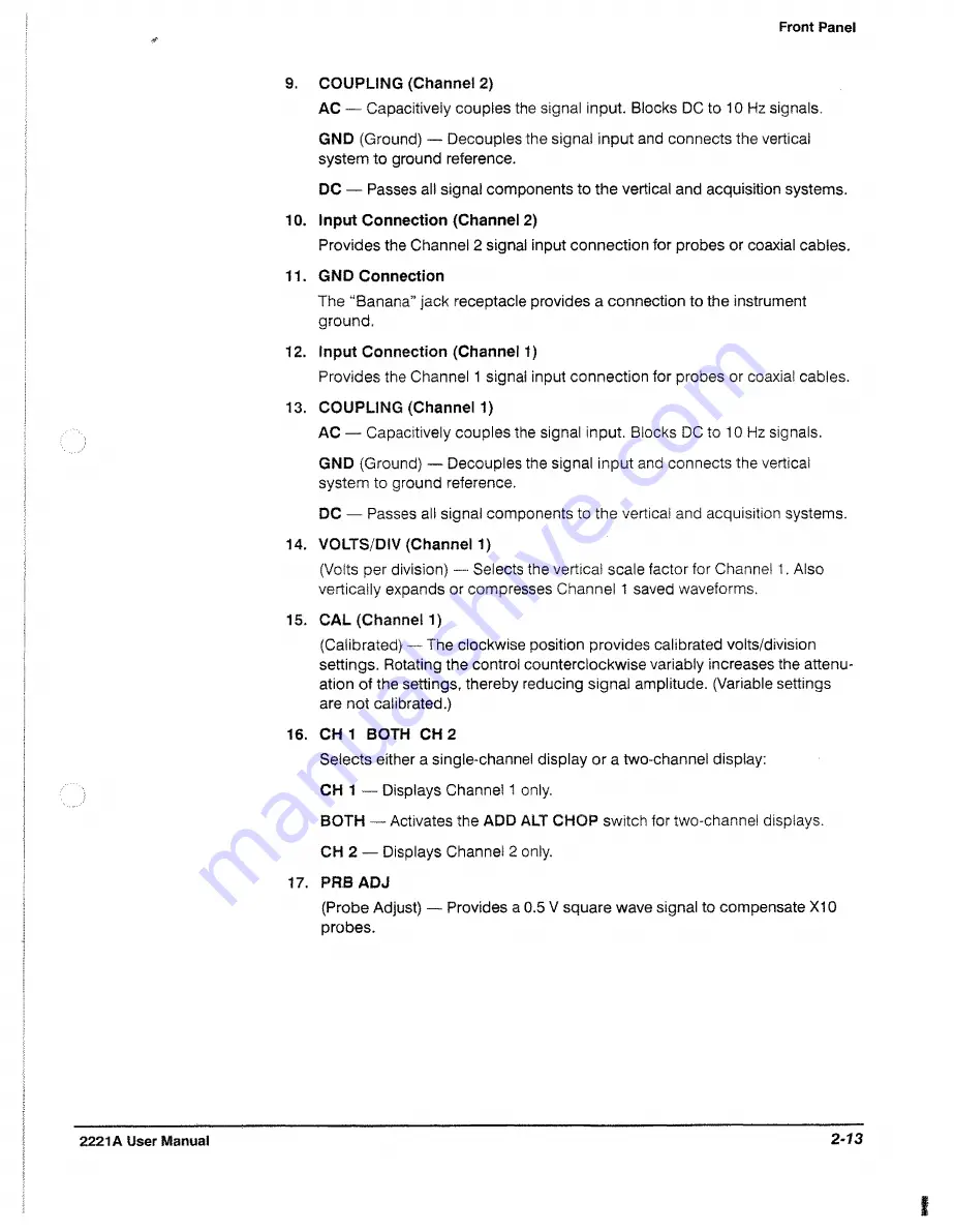 Tektronix 2221A User Manual Download Page 37