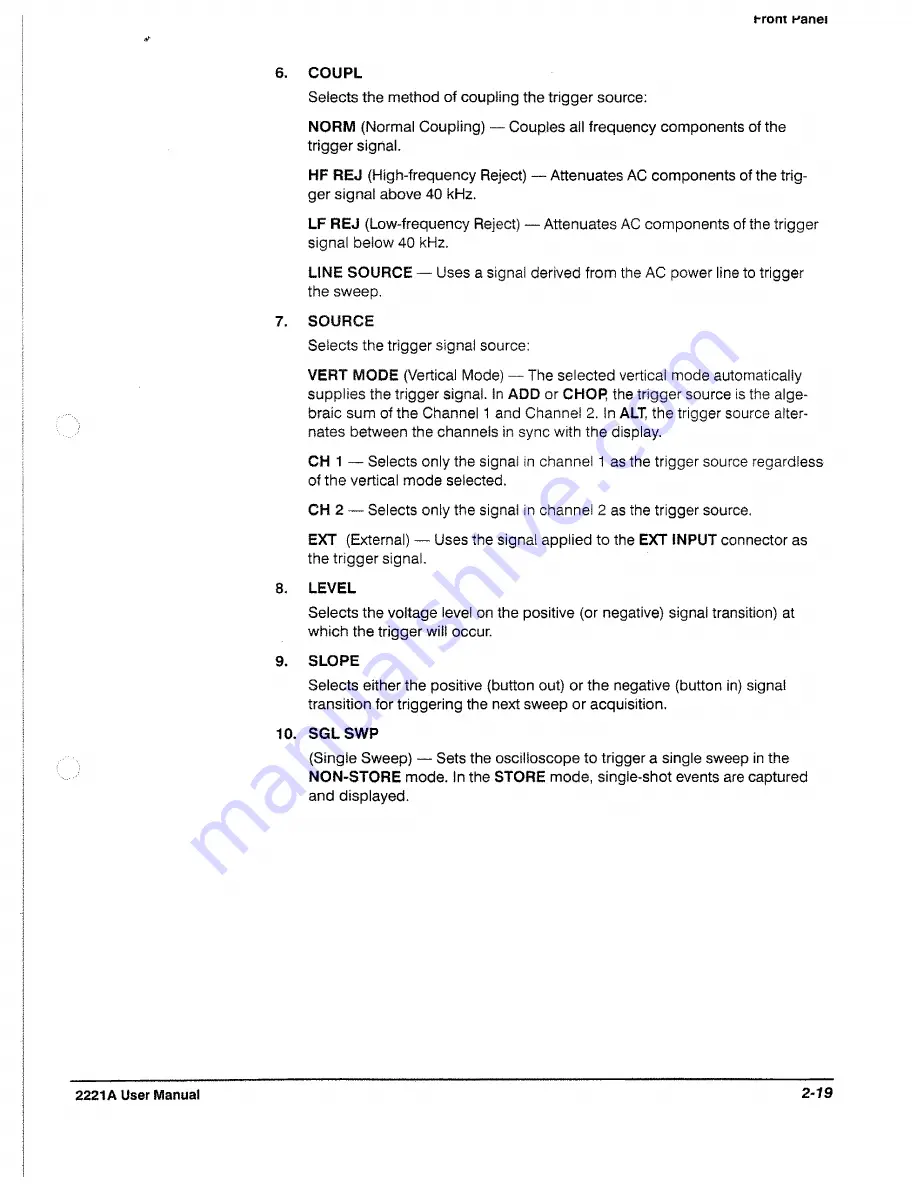 Tektronix 2221A User Manual Download Page 43